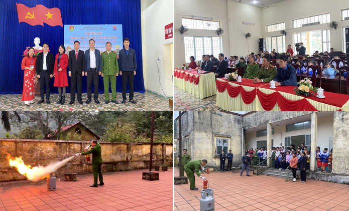 Công an xã Hiền Hào (Cát Hải) phối hợp tổ chức chuyên đề “Thực hành kỹ năng phòng cháy chữa cháy”tại TH&THCS Hiền Hào